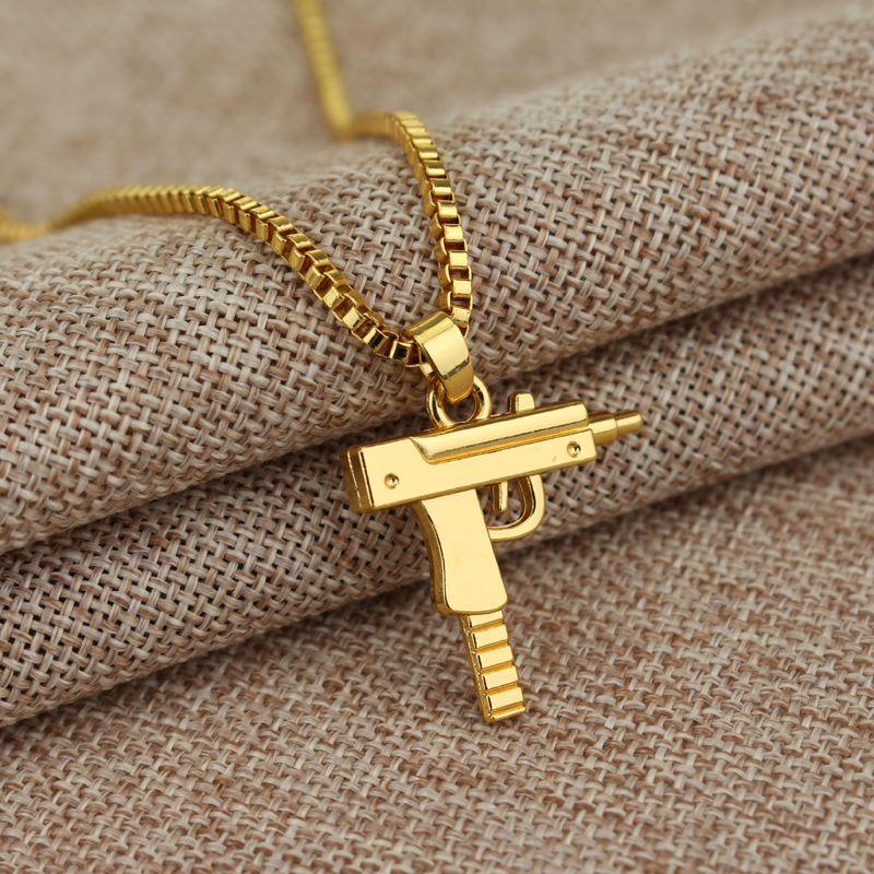 Trendy Uzi Gun Shaped Pendant  - Street Fashion Baggy บทวิจารณ์และราคา