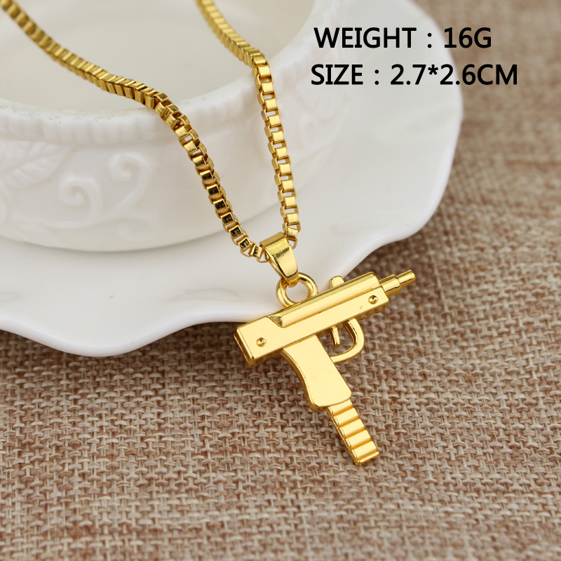 Trendy Uzi Gun Shaped Pendant  - Street Fashion Baggy บทวิจารณ์และราคา
