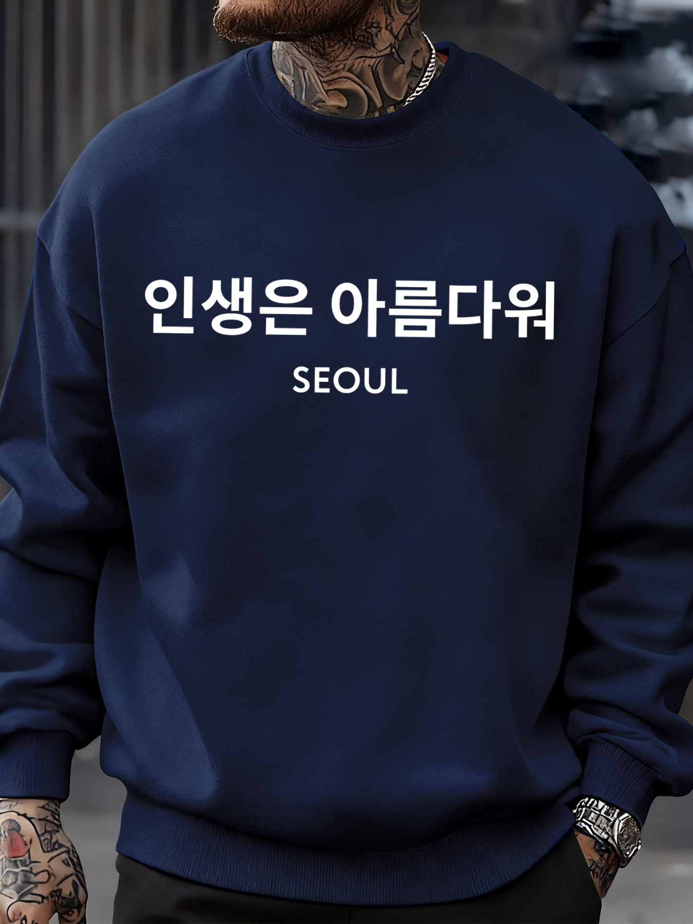 Seoul Korea Letter Print Men S - Street Fashion Seoul บทวิจารณ์และราคา