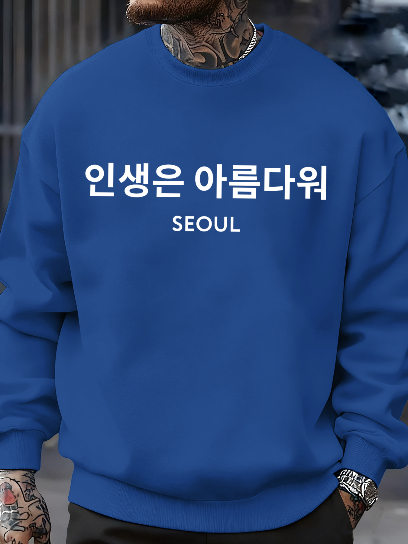 Seoul Korea Letter Print Men S - Street Fashion Seoul บทวิจารณ์และราคา