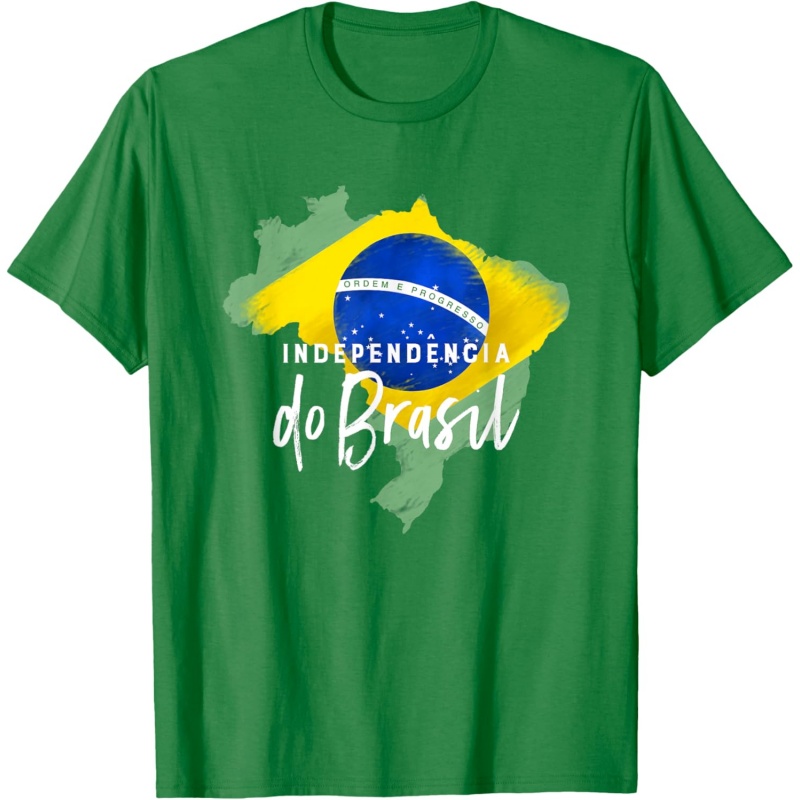 3D Printed Brazil Music T-Shir - Street Fashion Brazil บทวิจารณ์และราคา