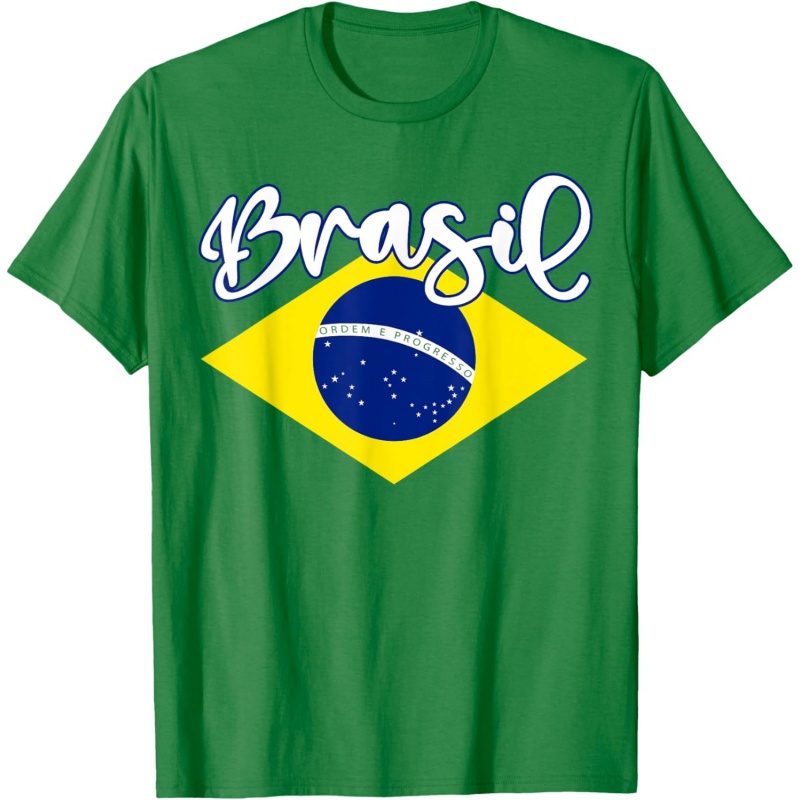 3D Printed Brazil Music T-Shir - Street Fashion Brazil บทวิจารณ์และราคา