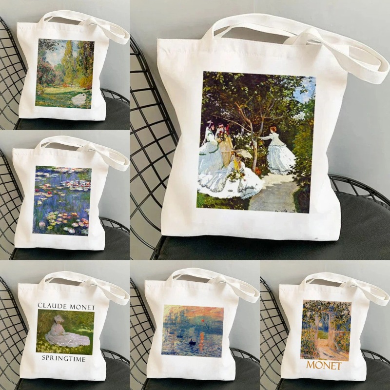 Kawaii Harajuku Monet Water Li - Tote Bag Canvas Print บทวิจารณ์และราคา