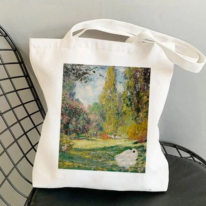 Kawaii Harajuku Monet Water Li - Tote Bag Canvas Print บทวิจารณ์และราคา