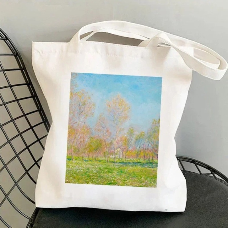 Kawaii Harajuku Monet Water Li - Tote Bag Canvas Print บทวิจารณ์และราคา