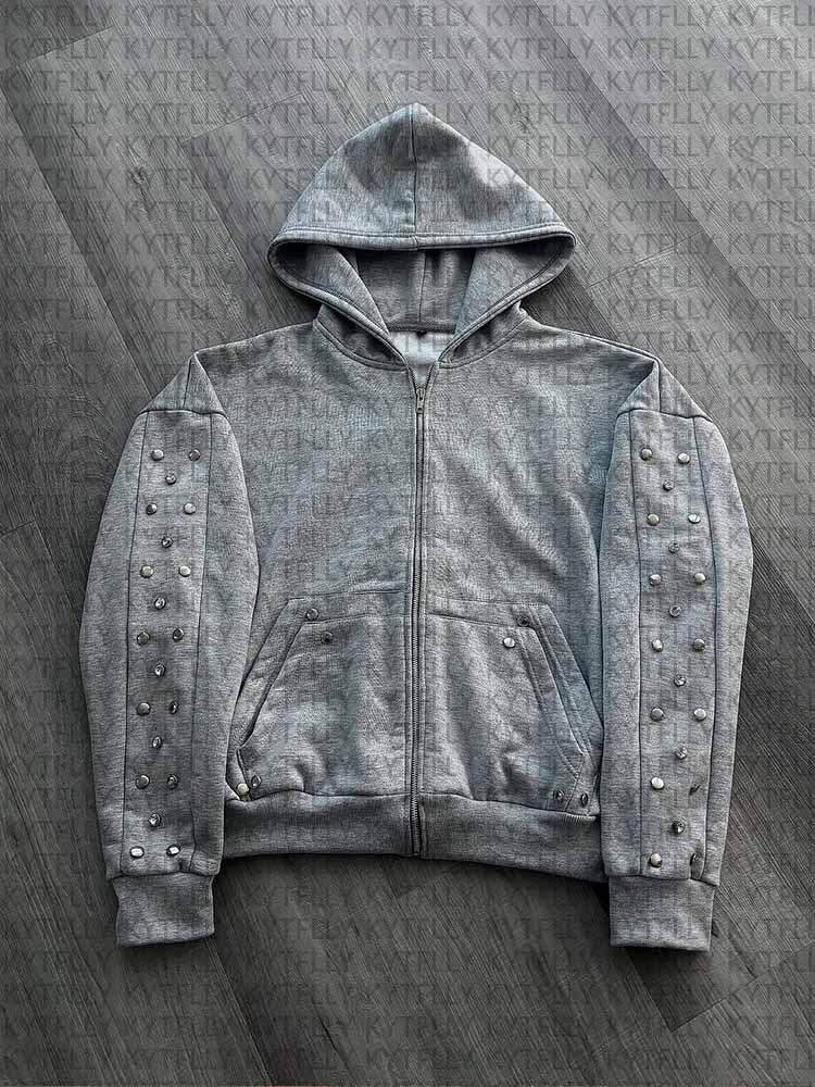 2025 Fall/Winter Fashion Gray  - Street Fashion Zip Up Hoodie บทวิจารณ์และราคา