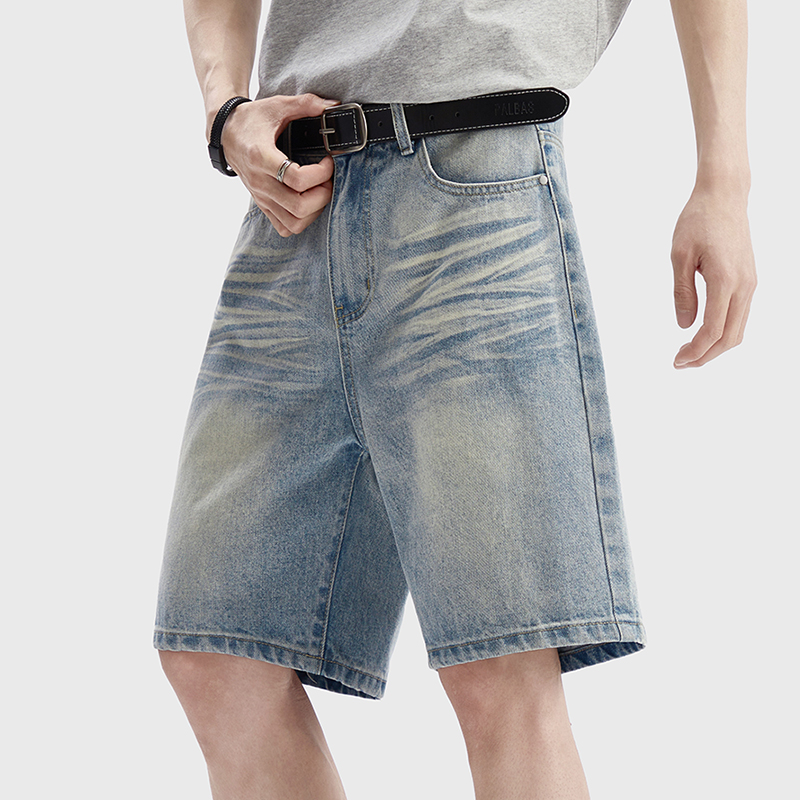 Vintage Washed Denim Shorts Me - Street Fashion Baggy บทวิจารณ์และราคา