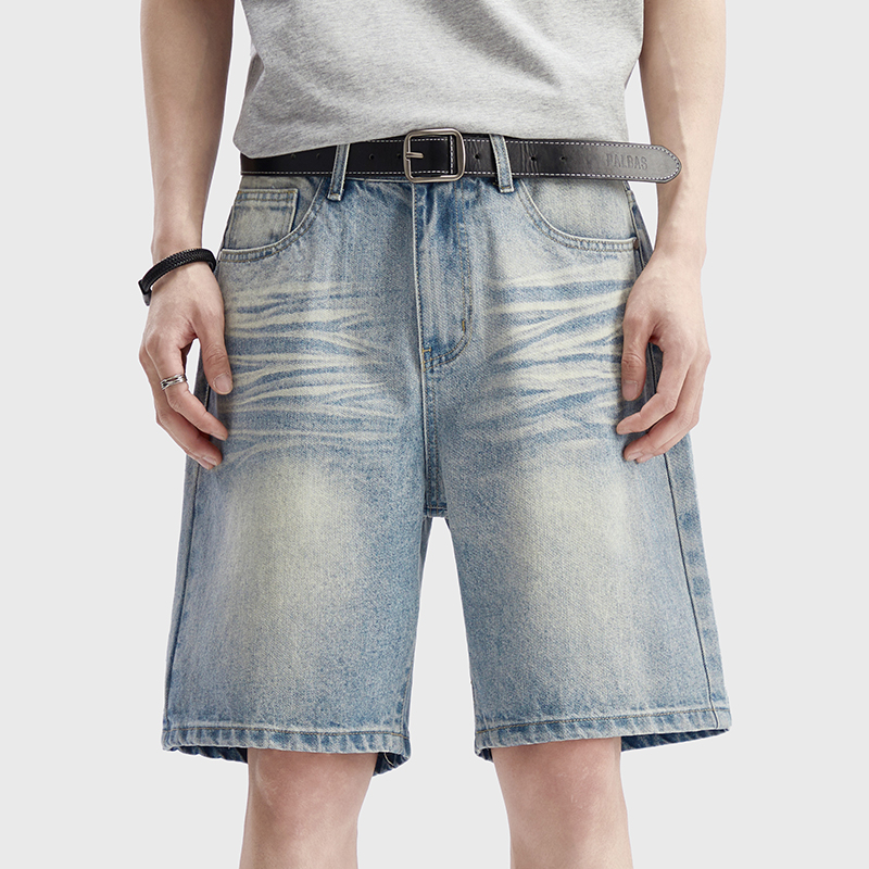 Vintage Washed Denim Shorts Me - Street Fashion Baggy บทวิจารณ์และราคา