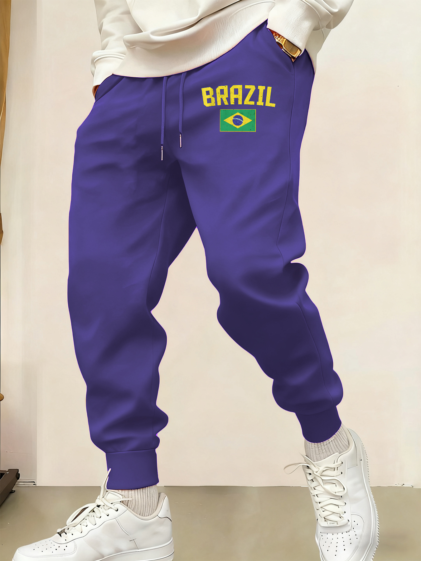 Brazil Letter And Flag Print M - Street Fashion Brazil บทวิจารณ์และราคา