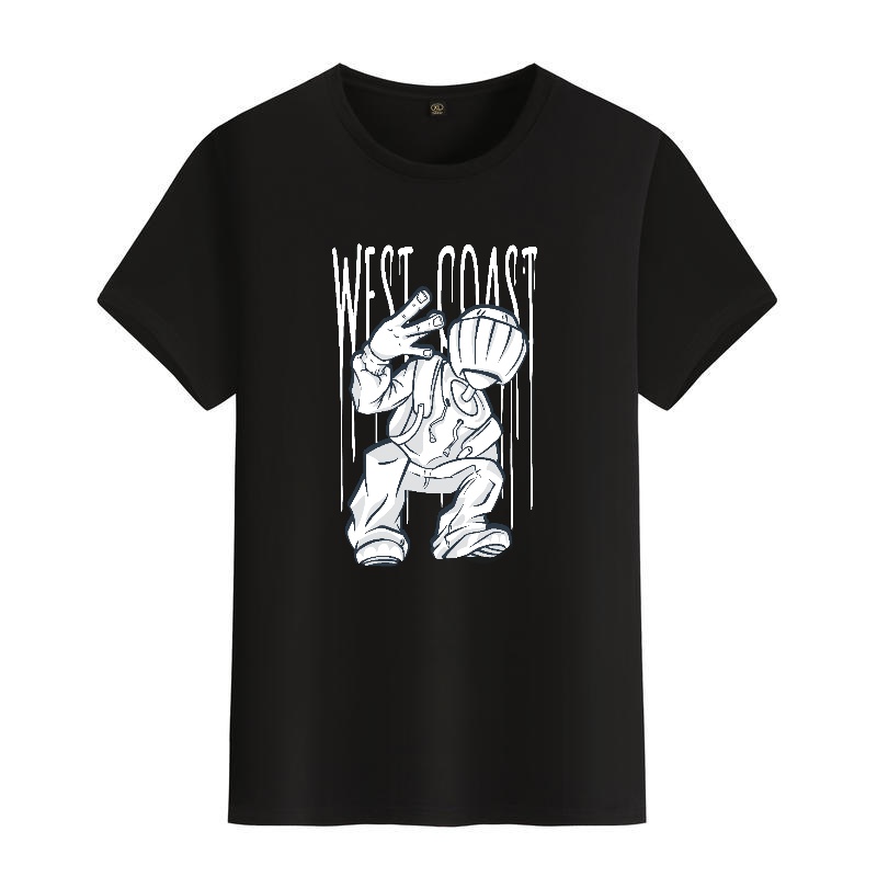 Men's Black Round-Neck Short-S - Street Fashion Graffiti บทวิจารณ์และราคา