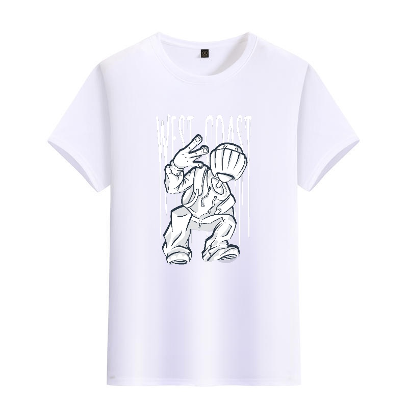 Men's Black Round-Neck Short-S - Street Fashion Graffiti บทวิจารณ์และราคา