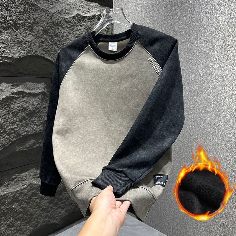Men's Oversize Fleece Lined Lo - Oversized Crewneck Fleece บทวิจารณ์และราคา