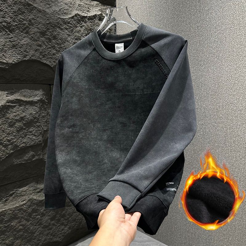 Men's Oversize Fleece Lined Lo - Oversized Crewneck Fleece บทวิจารณ์และราคา