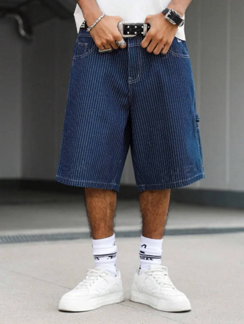 Vintage Hickory Stripe Baggy D - Street Fashion Baggy บทวิจารณ์และราคา