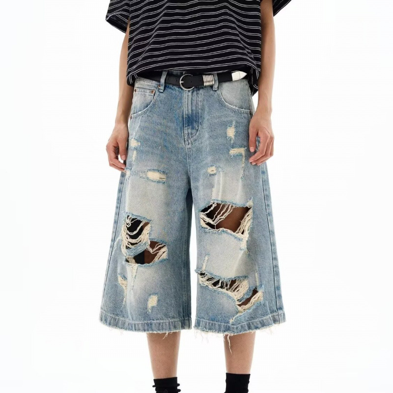 New Men Vintage Ripped Baggy S - Street Fashion Baggy บทวิจารณ์และราคา