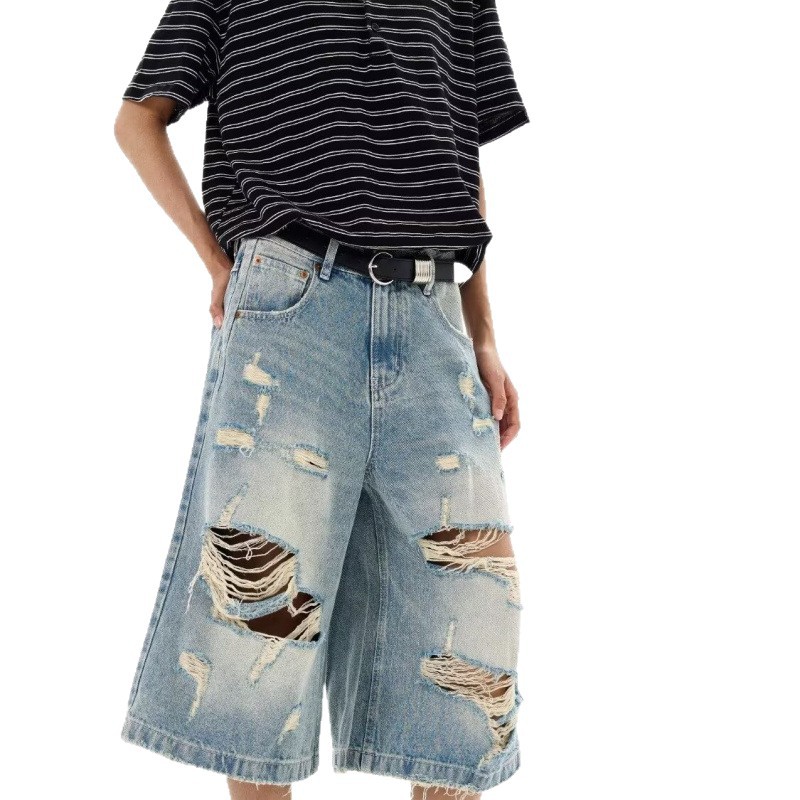 New Men Vintage Ripped Baggy S - Street Fashion Baggy บทวิจารณ์และราคา