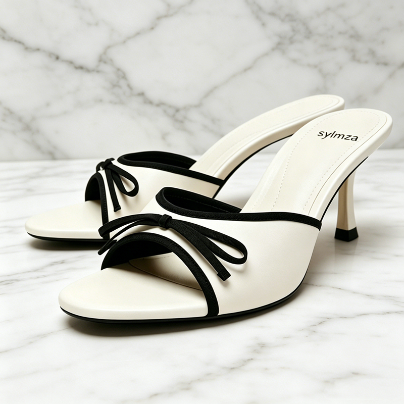 Fashion Bow Detail Heeled Sand - Street Fashion Ladies บทวิจารณ์และราคา