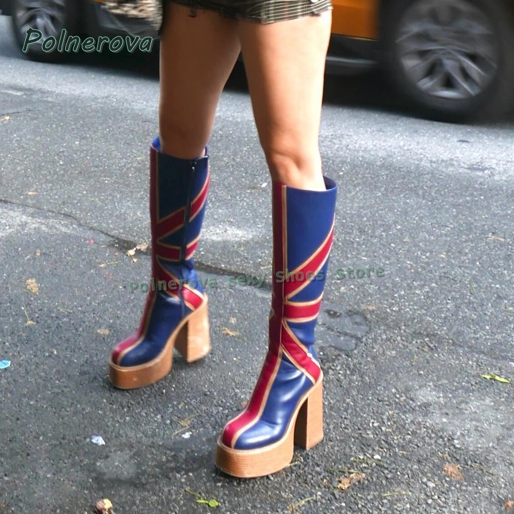 Union Jack Platform Fashion Bo - Street Fashion Girl บทวิจารณ์และราคา