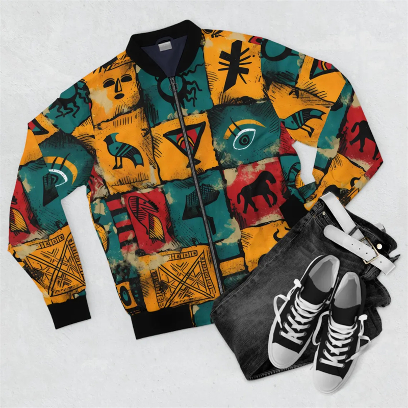 New Men's Jacket African Style - Street Fashion Graffiti บทวิจารณ์และราคา